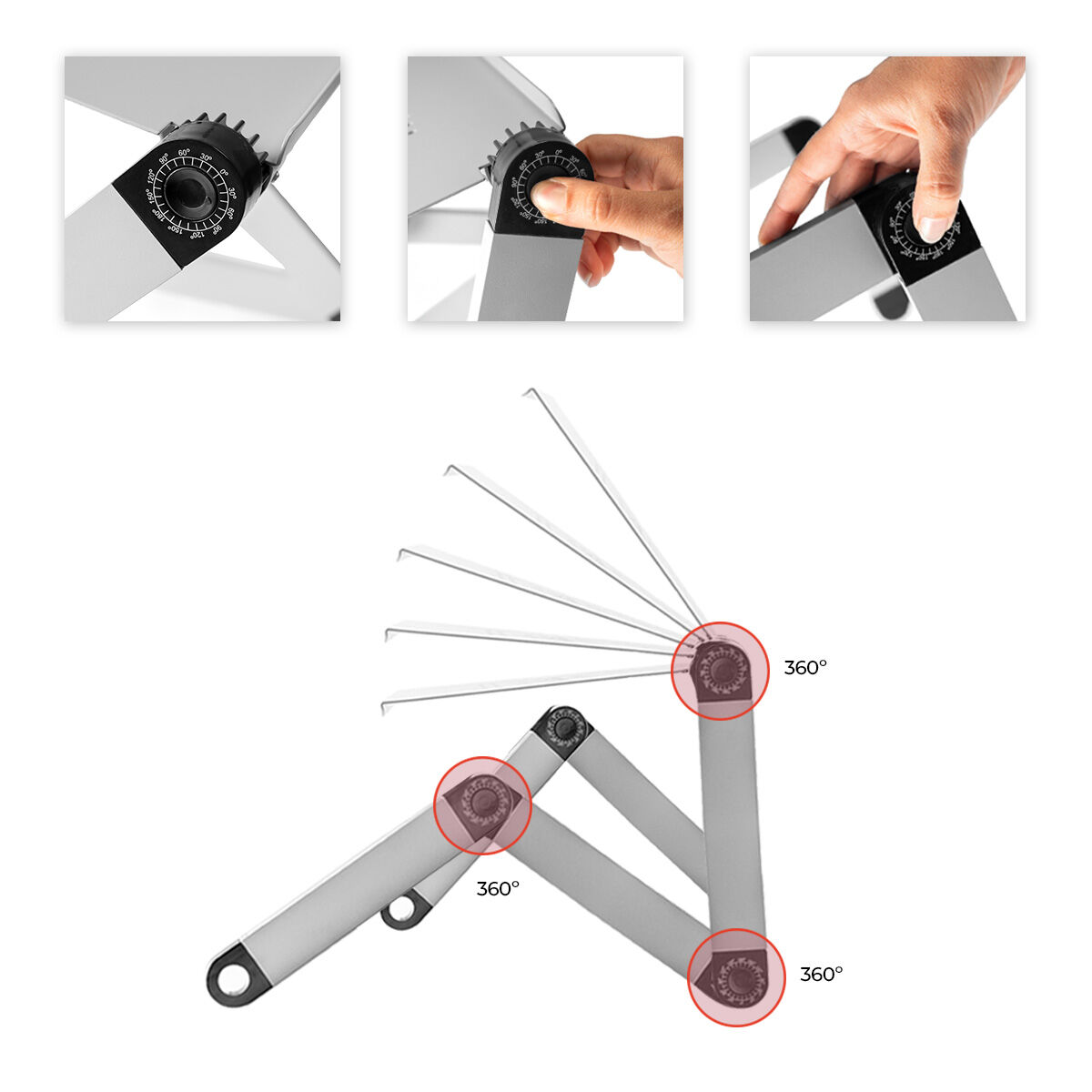 Table Réglable Positions Multiples pour Ordinateur Portable Omnible InnovaGoods
